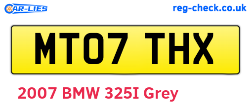 MT07THX are the vehicle registration plates.