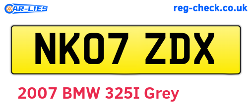 NK07ZDX are the vehicle registration plates.