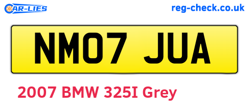 NM07JUA are the vehicle registration plates.