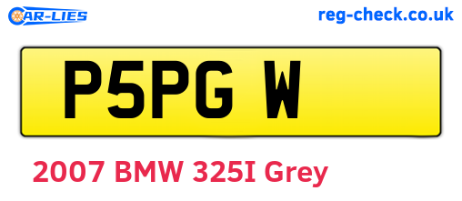 P5PGW are the vehicle registration plates.
