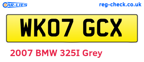 WK07GCX are the vehicle registration plates.