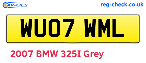 WU07WML are the vehicle registration plates.