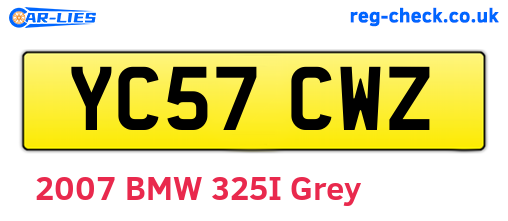 YC57CWZ are the vehicle registration plates.
