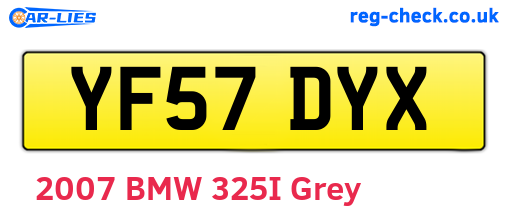 YF57DYX are the vehicle registration plates.