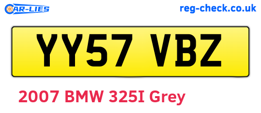 YY57VBZ are the vehicle registration plates.