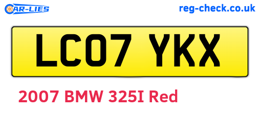 LC07YKX are the vehicle registration plates.