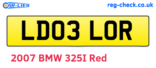 LD03LOR are the vehicle registration plates.