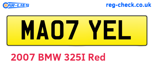MA07YEL are the vehicle registration plates.
