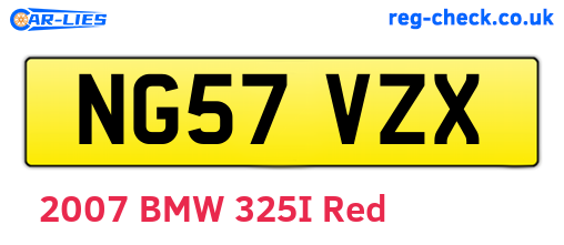 NG57VZX are the vehicle registration plates.