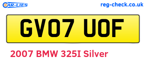 GV07UOF are the vehicle registration plates.