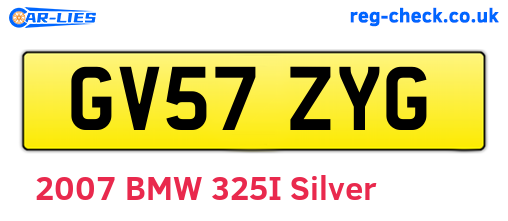 GV57ZYG are the vehicle registration plates.