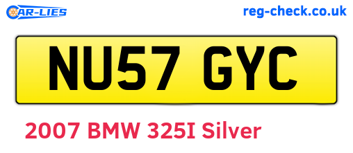 NU57GYC are the vehicle registration plates.
