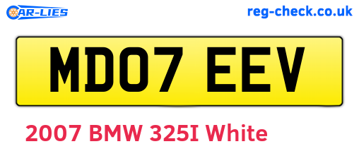 MD07EEV are the vehicle registration plates.