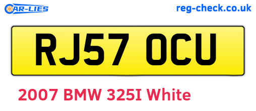RJ57OCU are the vehicle registration plates.