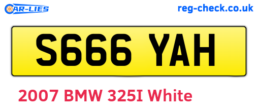 S666YAH are the vehicle registration plates.