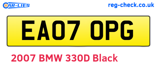 EA07OPG are the vehicle registration plates.