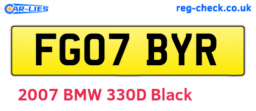 FG07BYR are the vehicle registration plates.