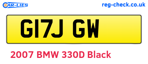G17JGW are the vehicle registration plates.