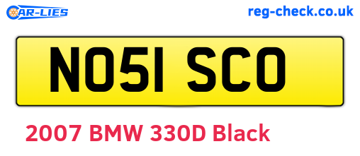 NO51SCO are the vehicle registration plates.