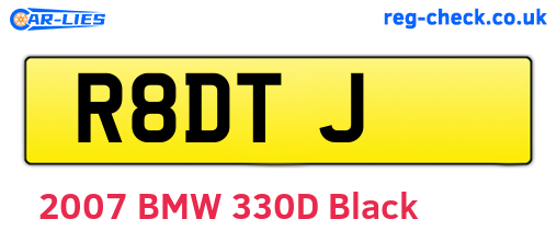 R8DTJ are the vehicle registration plates.