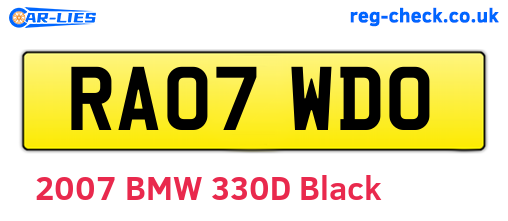 RA07WDO are the vehicle registration plates.