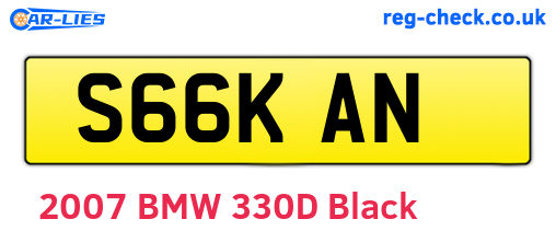 S66KAN are the vehicle registration plates.