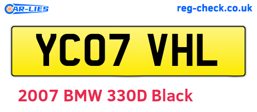 YC07VHL are the vehicle registration plates.