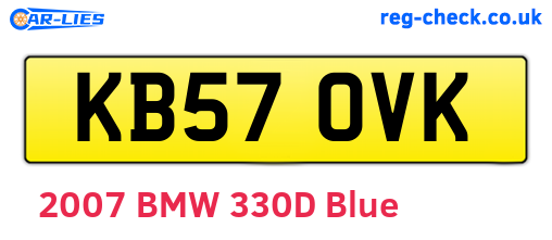 KB57OVK are the vehicle registration plates.