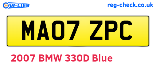 MA07ZPC are the vehicle registration plates.