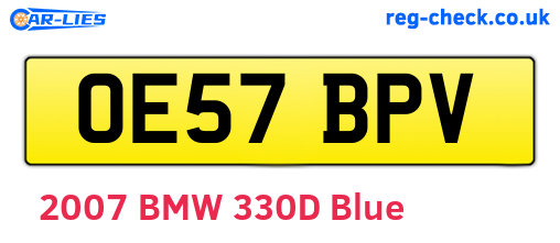 OE57BPV are the vehicle registration plates.