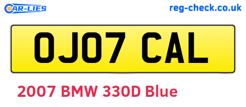 OJ07CAL are the vehicle registration plates.