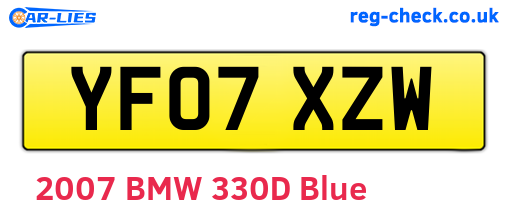 YF07XZW are the vehicle registration plates.