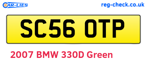SC56OTP are the vehicle registration plates.