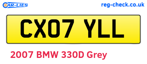 CX07YLL are the vehicle registration plates.