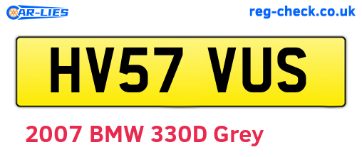 HV57VUS are the vehicle registration plates.
