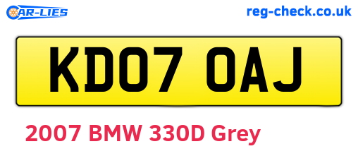 KD07OAJ are the vehicle registration plates.