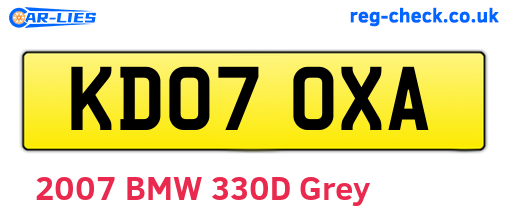 KD07OXA are the vehicle registration plates.