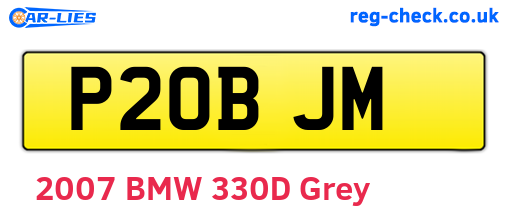 P20BJM are the vehicle registration plates.