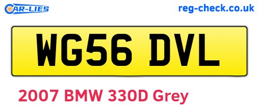 WG56DVL are the vehicle registration plates.