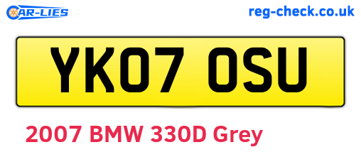 YK07OSU are the vehicle registration plates.