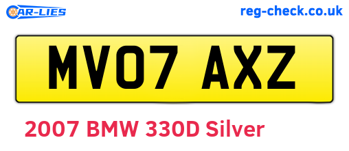 MV07AXZ are the vehicle registration plates.