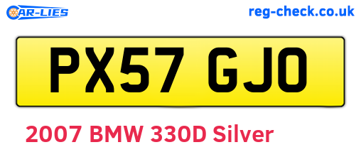 PX57GJO are the vehicle registration plates.
