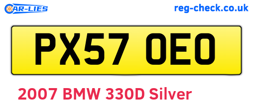 PX57OEO are the vehicle registration plates.
