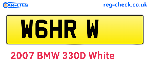 W6HRW are the vehicle registration plates.
