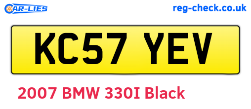 KC57YEV are the vehicle registration plates.