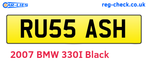 RU55ASH are the vehicle registration plates.