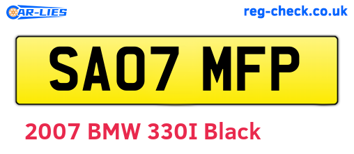 SA07MFP are the vehicle registration plates.