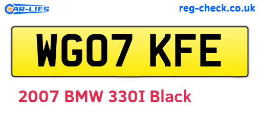 WG07KFE are the vehicle registration plates.