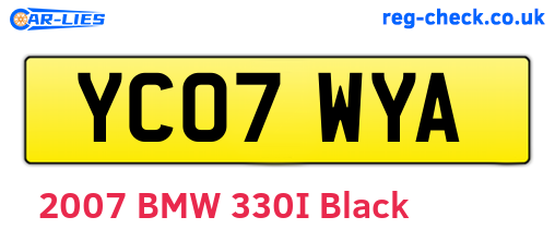 YC07WYA are the vehicle registration plates.