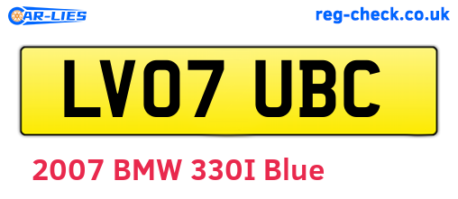 LV07UBC are the vehicle registration plates.